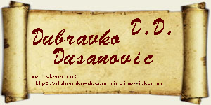 Dubravko Dušanović vizit kartica